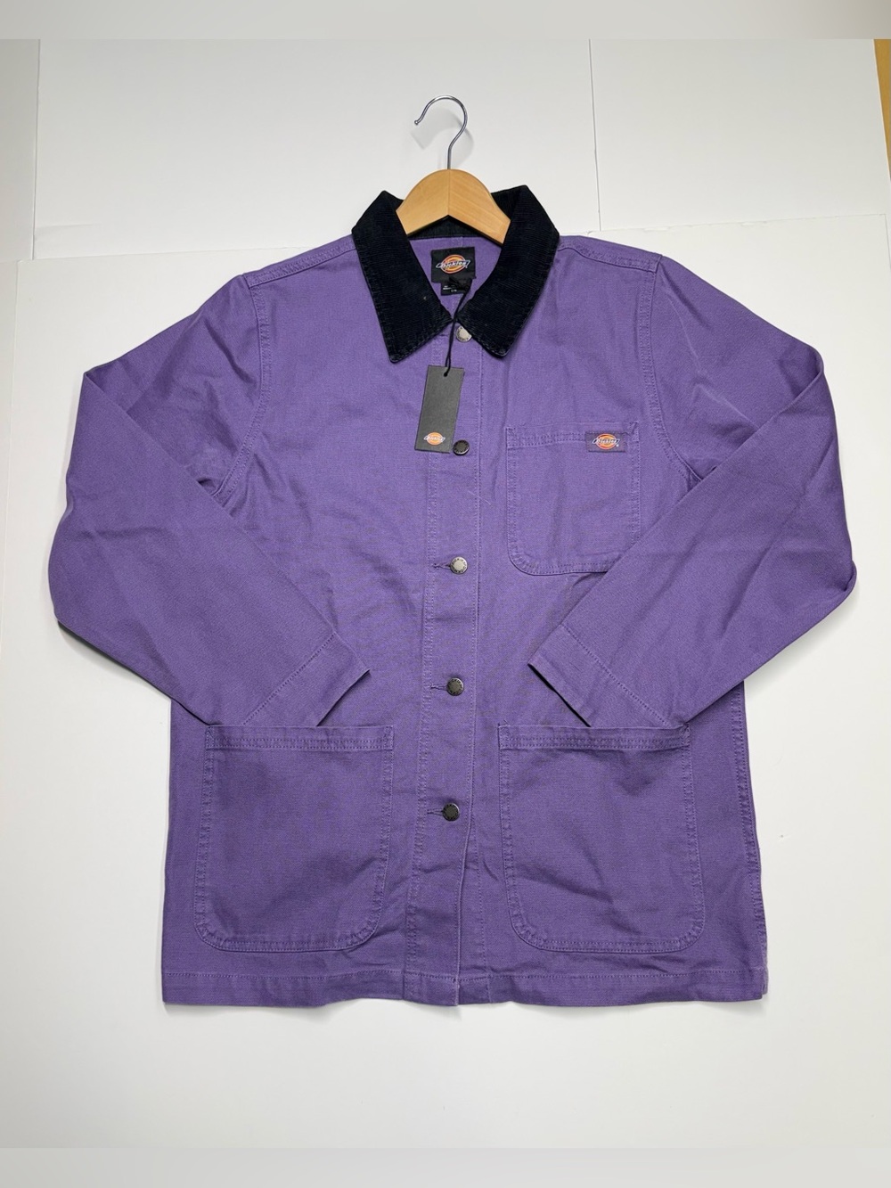 Dickies Canvas Chore Coat Jacket Women’s Size Large Purple Corduroy Collar NWT